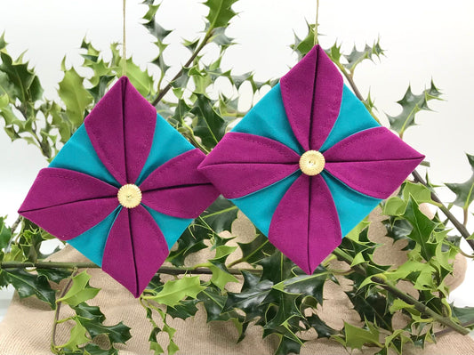 Upcycled Fabric Origami Ornament