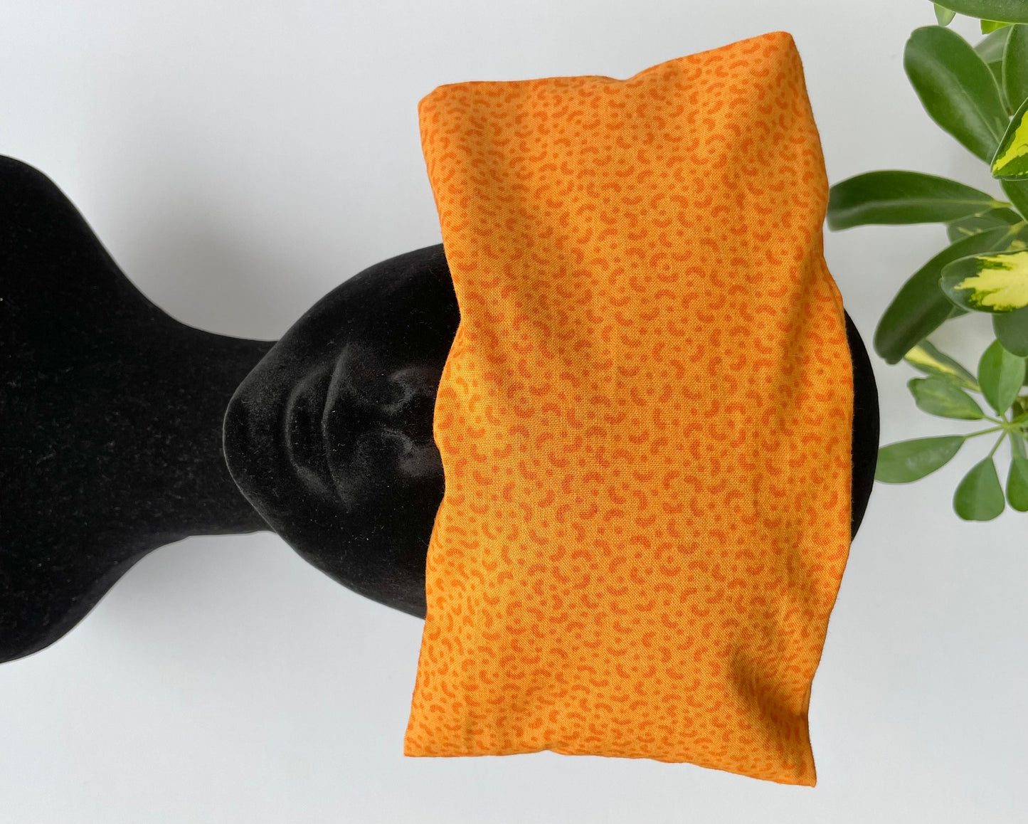 Orange Weighted Eye Pillow Handmade with Upcycled Fabric