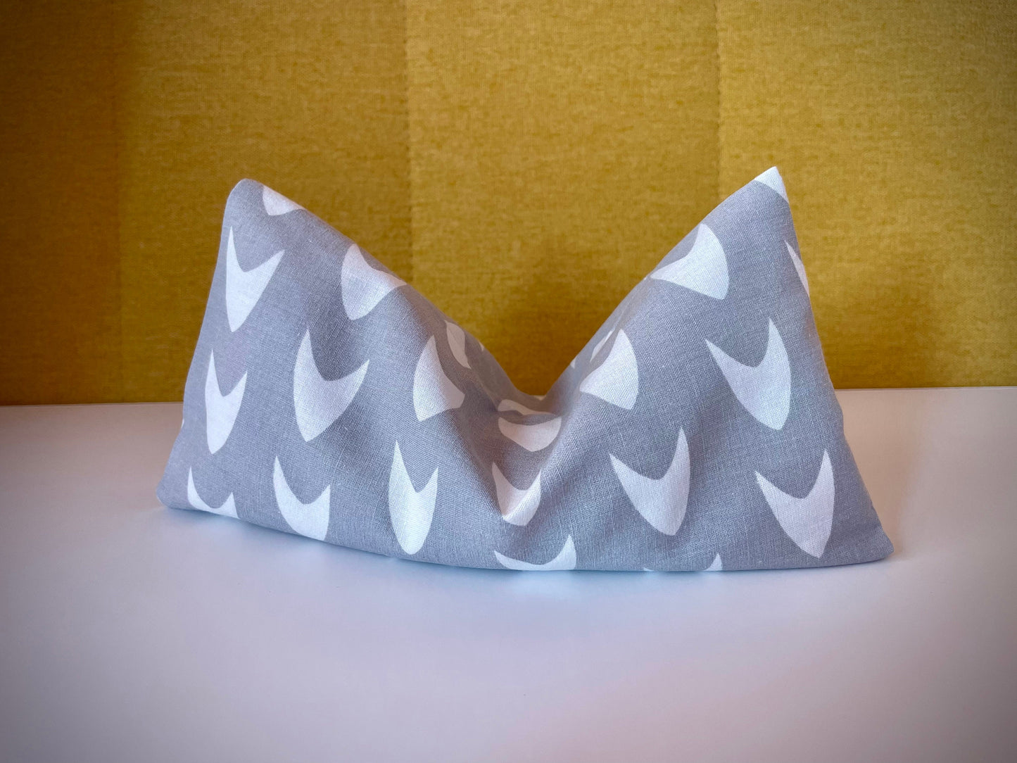 Grey Arrow Weighted Eye Pillow Handmade with Upcycled fabric