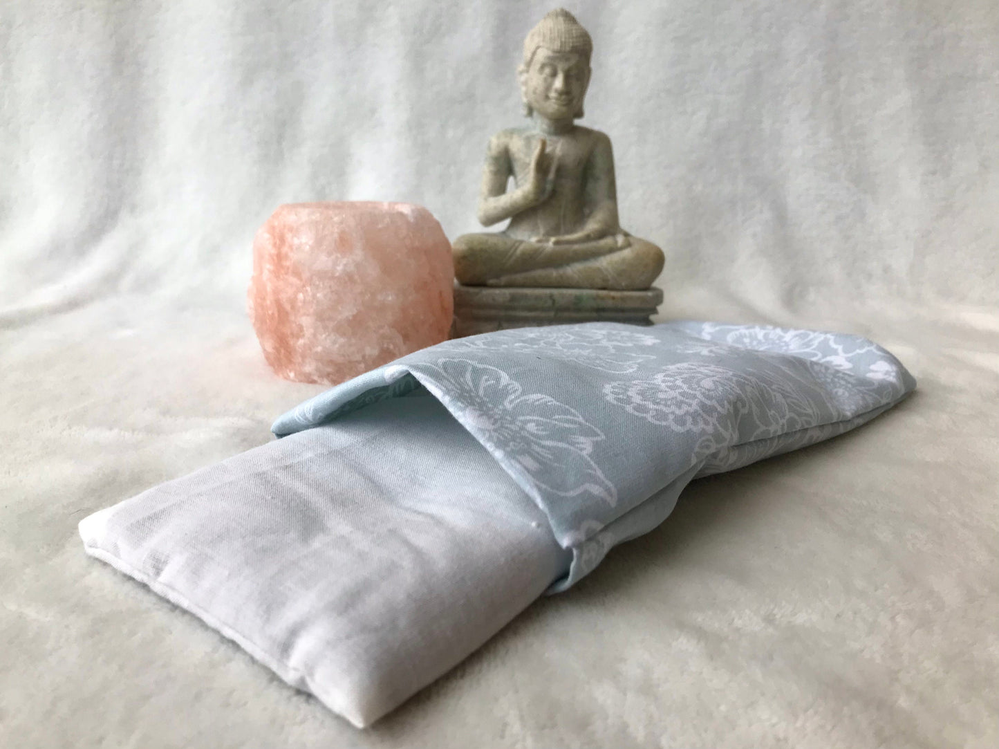 Blue Floral Weighted Eye Pillow Handmade with Upcycled fabric
