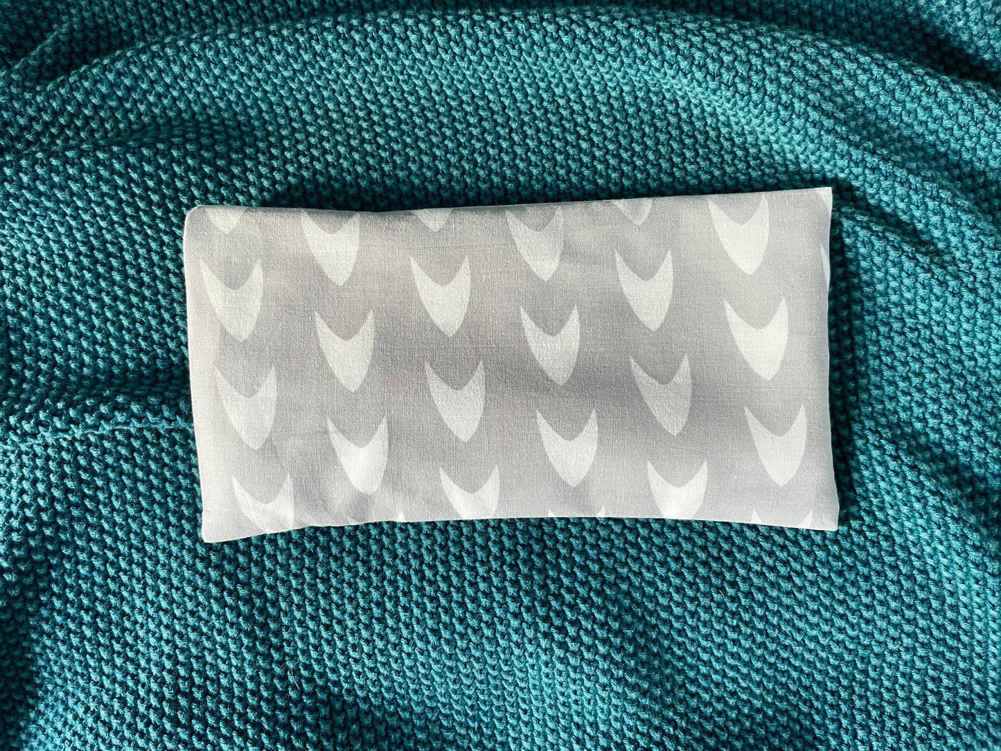 Grey Arrow Weighted Eye Pillow Handmade with Upcycled fabric