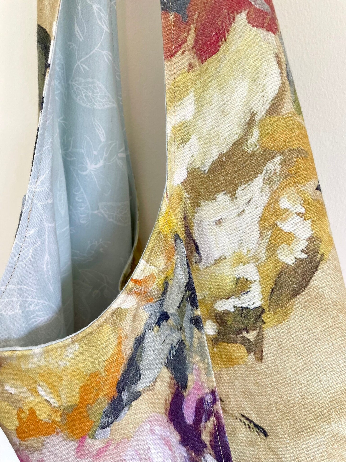Upcycled Linen Yoga Tote Bag