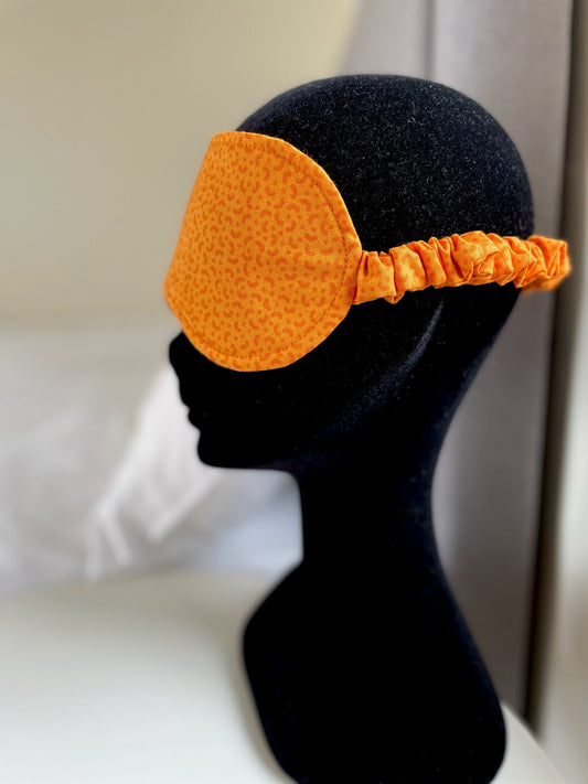 Sleep Eye Mask in Orange Cotton