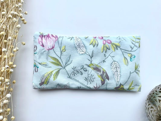 Multi Floral on Blue Weighted Eye Pillow Handmade with Upcycled fabric