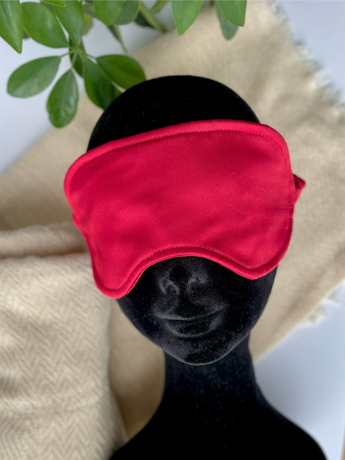 Sleep Eye Mask in Red Satin