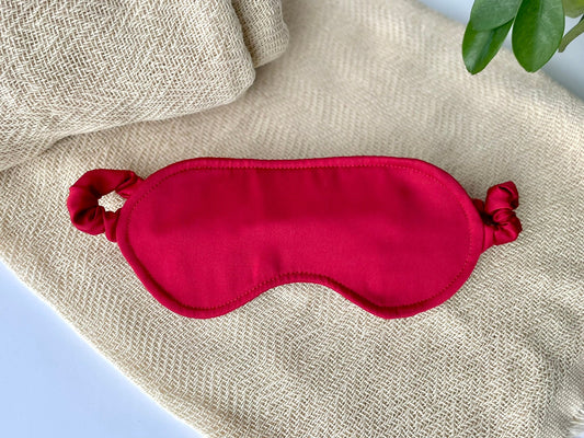 Sleep Eye Mask in Red Satin