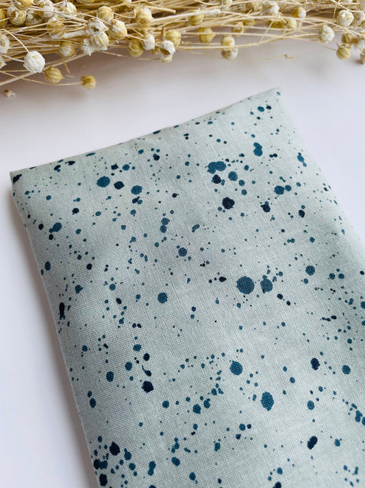Ink Splatter on Grey Weighted Eye Pillow Handmade with Upcycled fabric