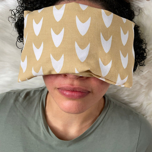 Yellow Arrow Weighted Eye Pillow Handmade with Upcycled fabric