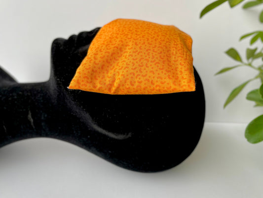 Orange Weighted Eye Pillow Handmade with Upcycled Fabric