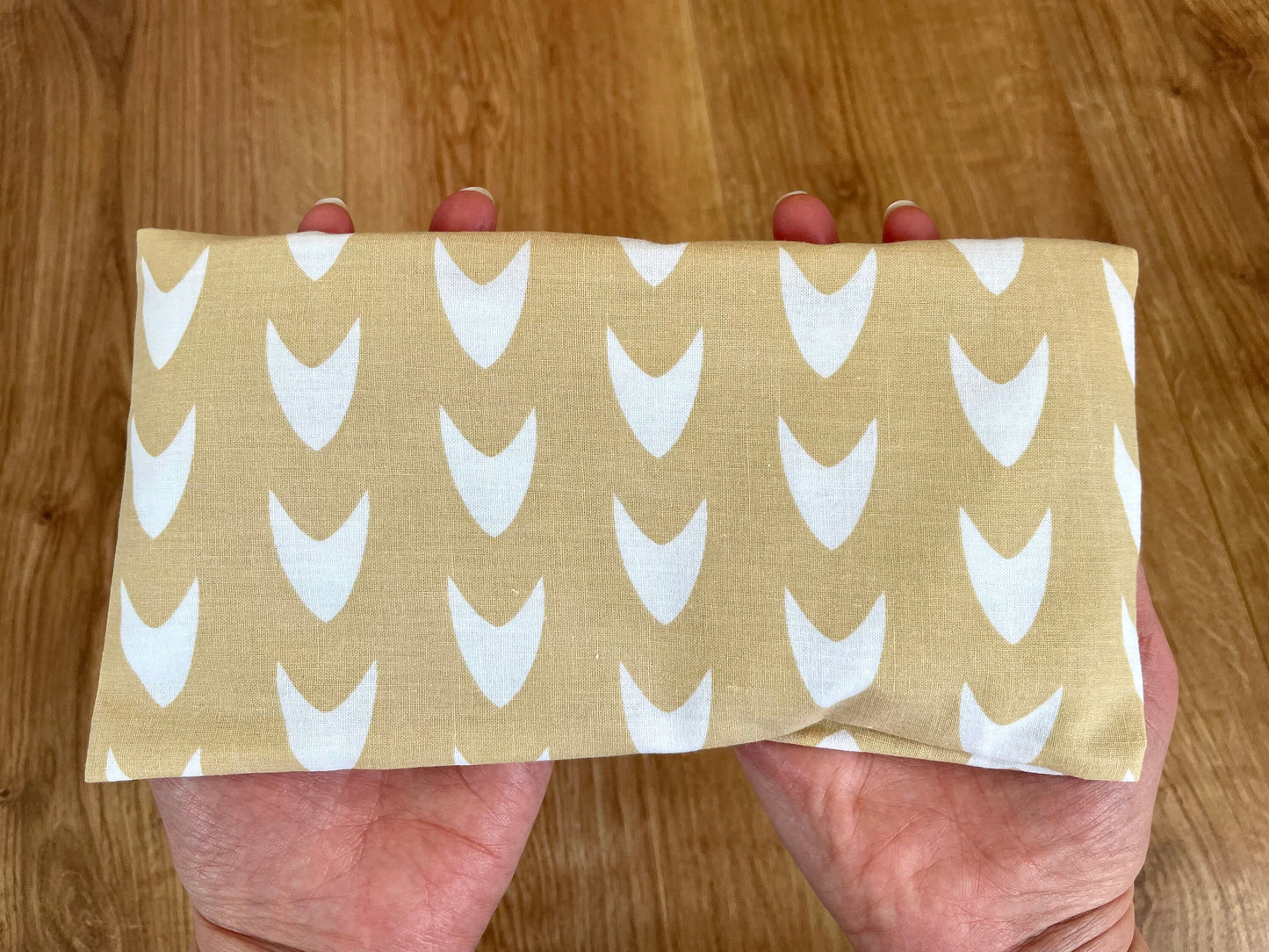 Yellow Arrow Weighted Eye Pillow Handmade with Upcycled fabric