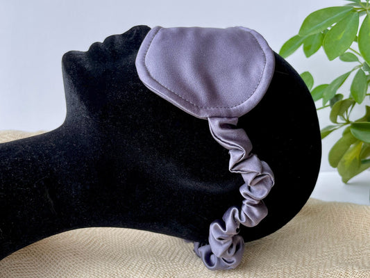 Sleep Eye Mask in Grey Satin