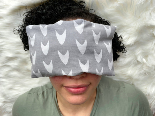 Grey Arrow Weighted Eye Pillow Handmade with Upcycled fabric