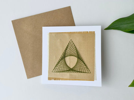 Hand Embroidered Greetings Card - Triquetra Celtic Knot