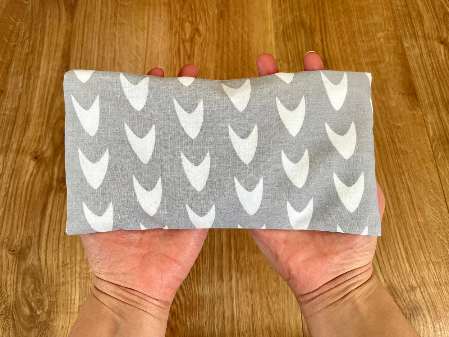 Grey Arrow Weighted Eye Pillow Handmade with Upcycled fabric