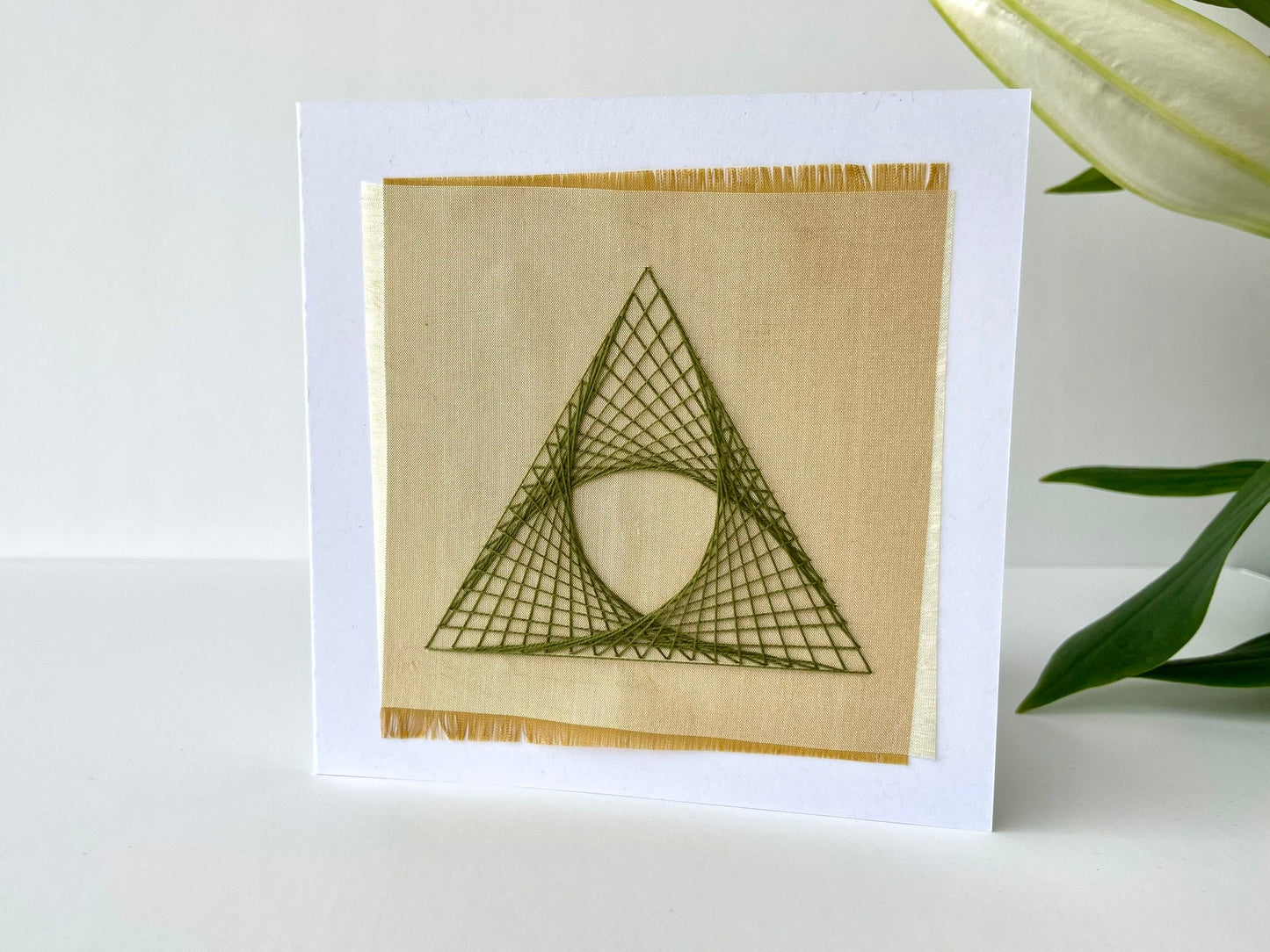 Hand Embroidered Greetings Card - Triquetra Celtic Knot