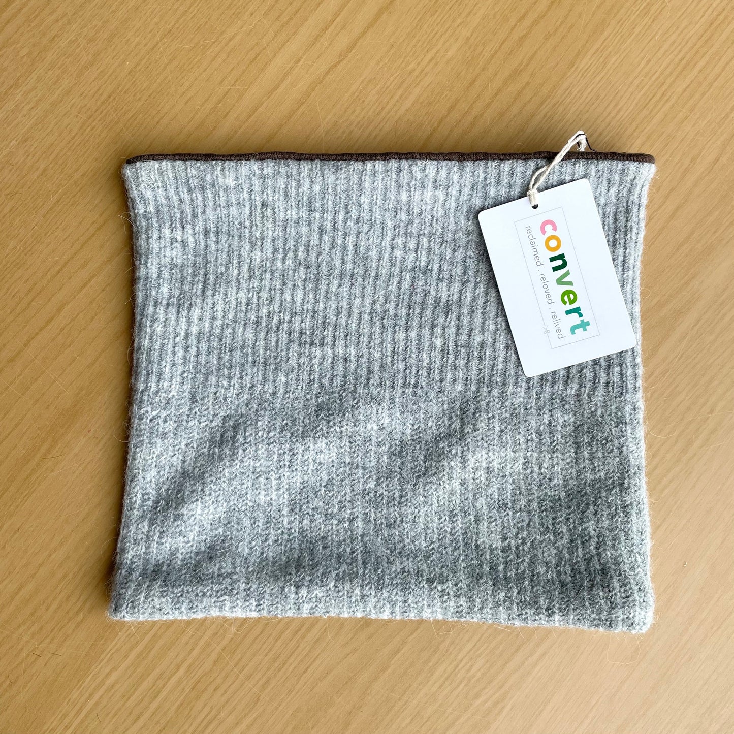 Loop Scarf in Grey Wool and Linen