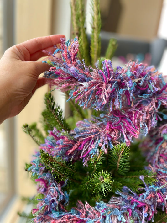 Tinswool Upcycled Wool Tinsel - Purple & Pink