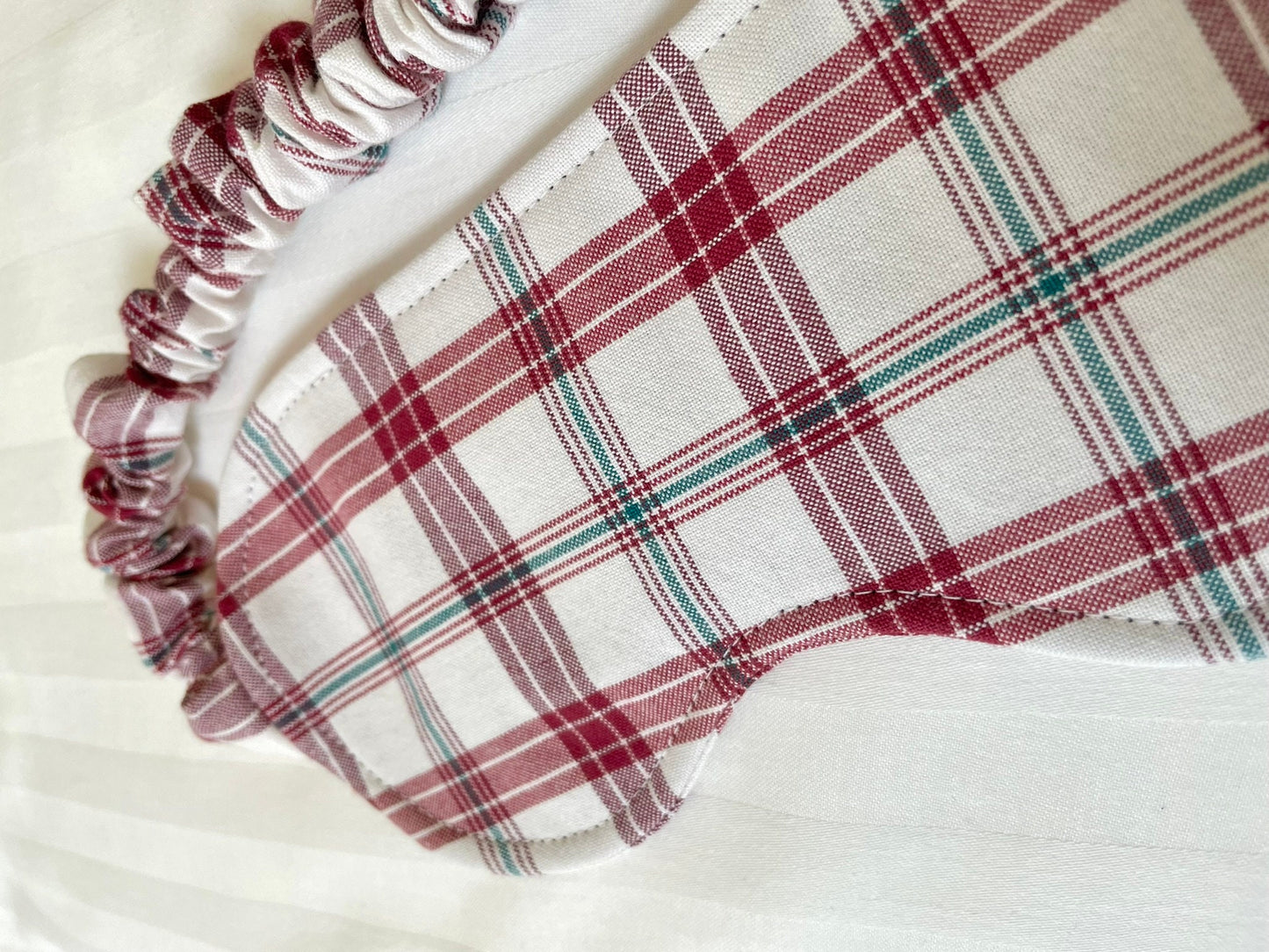 Sleep Eye Mask in Checked Cotton