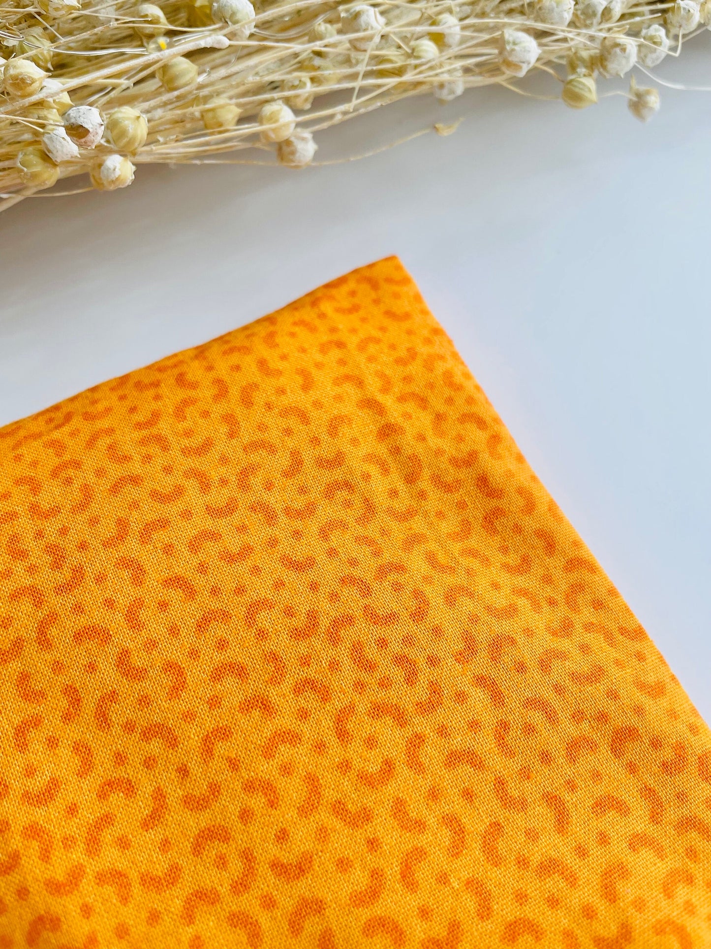 Orange Weighted Eye Pillow Handmade with Upcycled Fabric