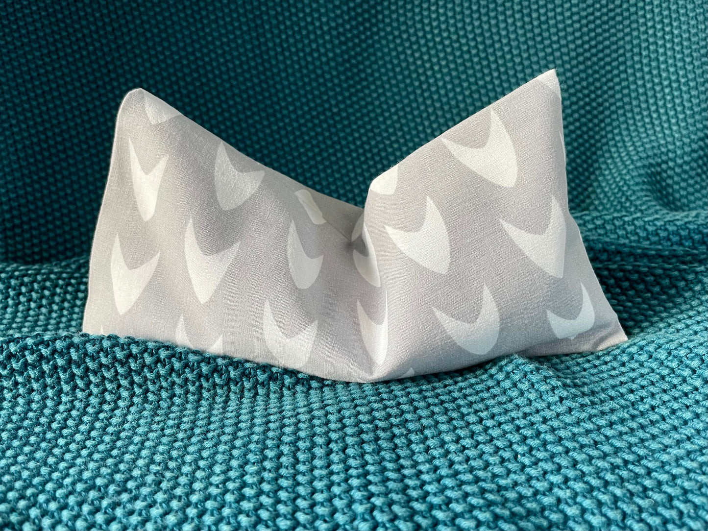 Grey Arrow Weighted Eye Pillow Handmade with Upcycled fabric
