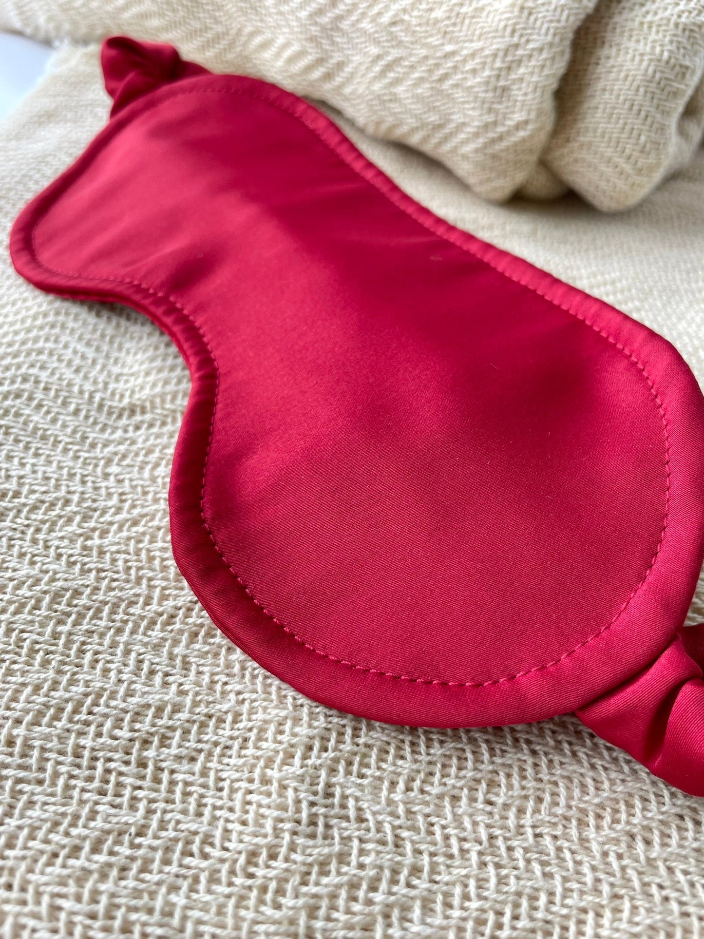 Sleep Eye Mask in Red Satin