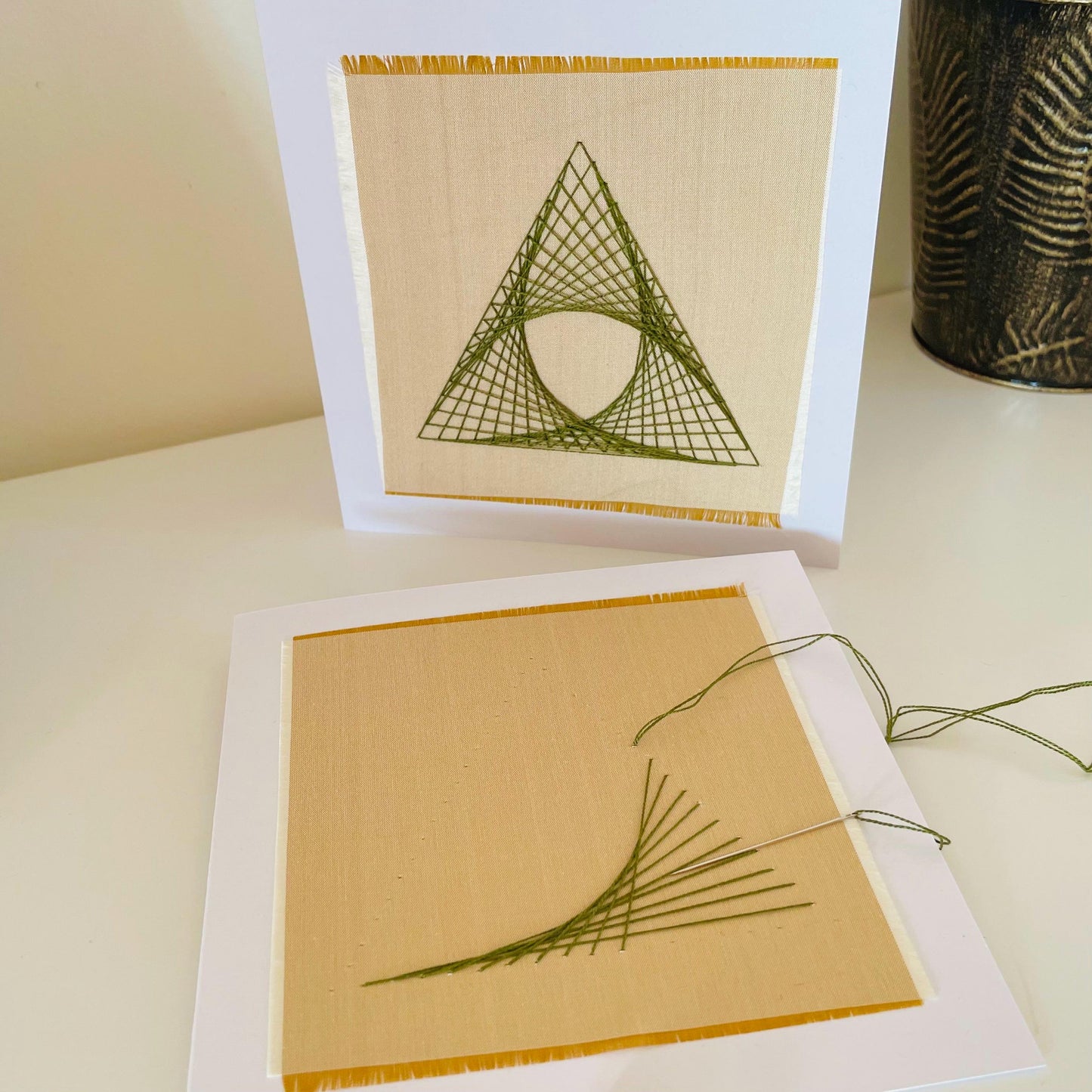 Hand Embroidered Greetings Card - Triquetra Celtic Knot