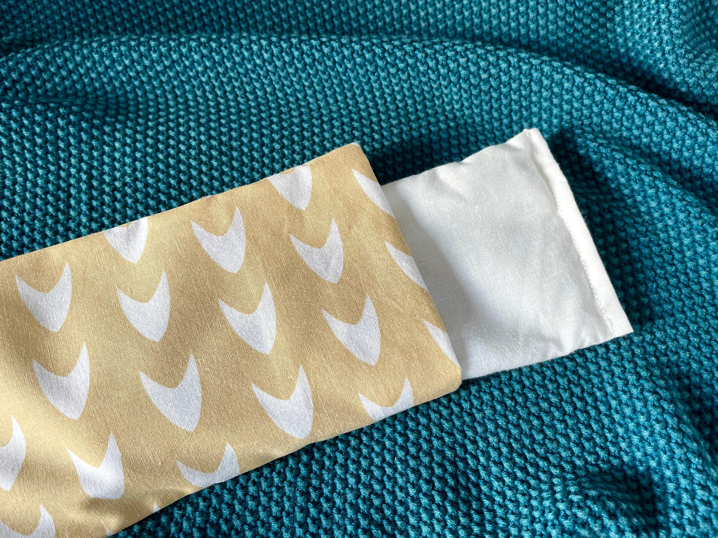 Yellow Arrow Weighted Eye Pillow Handmade with Upcycled fabric