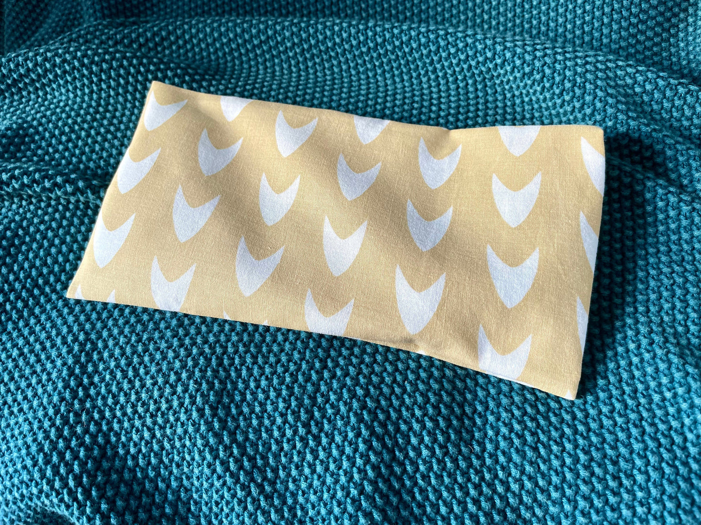 Yellow Arrow Weighted Eye Pillow Handmade with Upcycled fabric