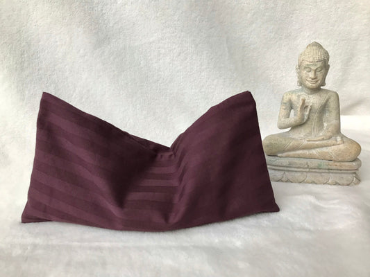 Burgundy Stripe Weighted Eye Pillow Handmade with Upcycled fabric