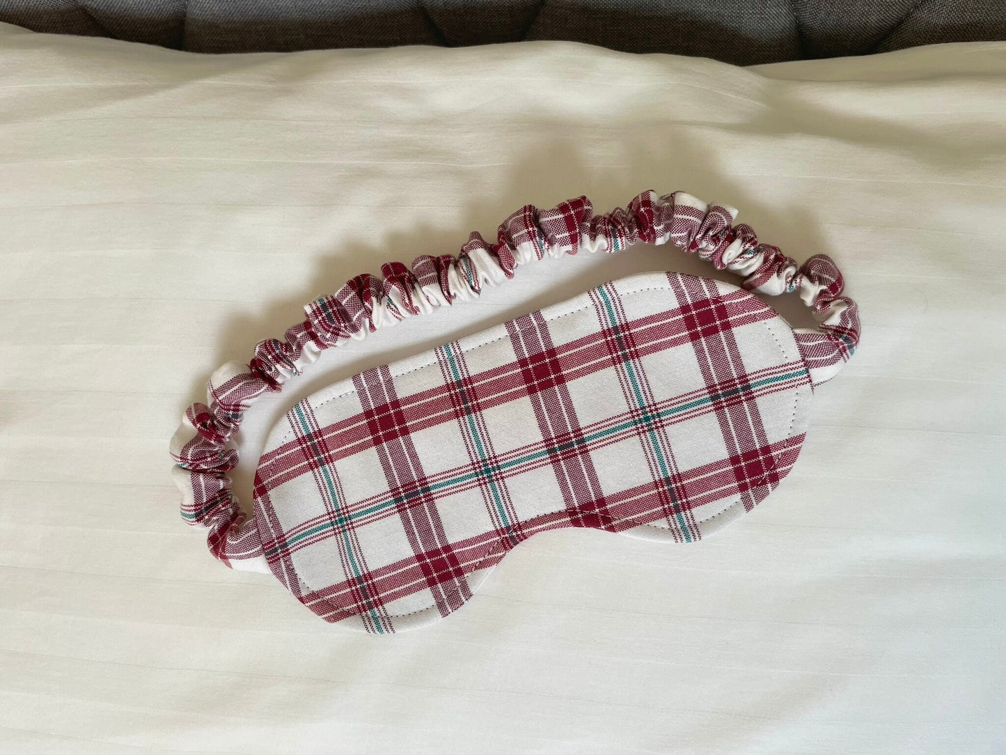 Sleep Eye Mask in Checked Cotton
