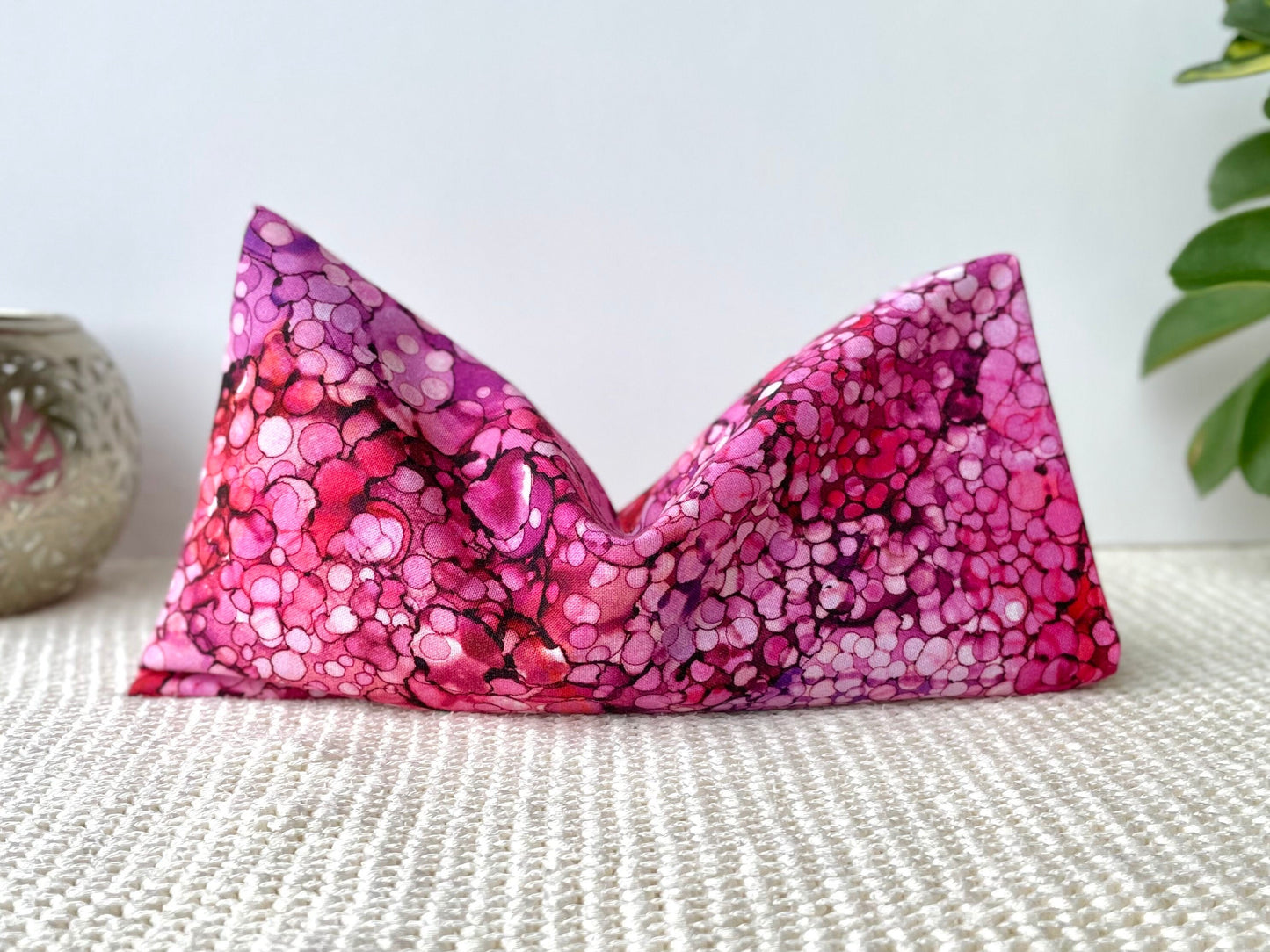 Pink Delight Weighted Eye Pillow Handmade with Upcycled Fabric