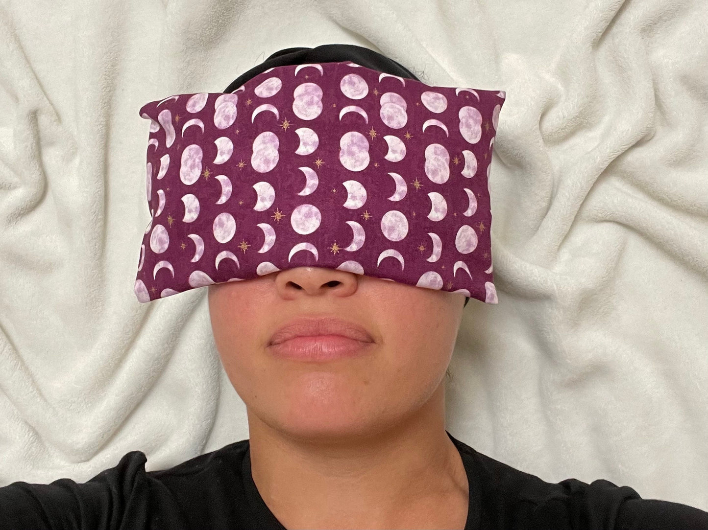 Purple Moon Weighted Eye Pillow Handmade with Upcycled Fabric