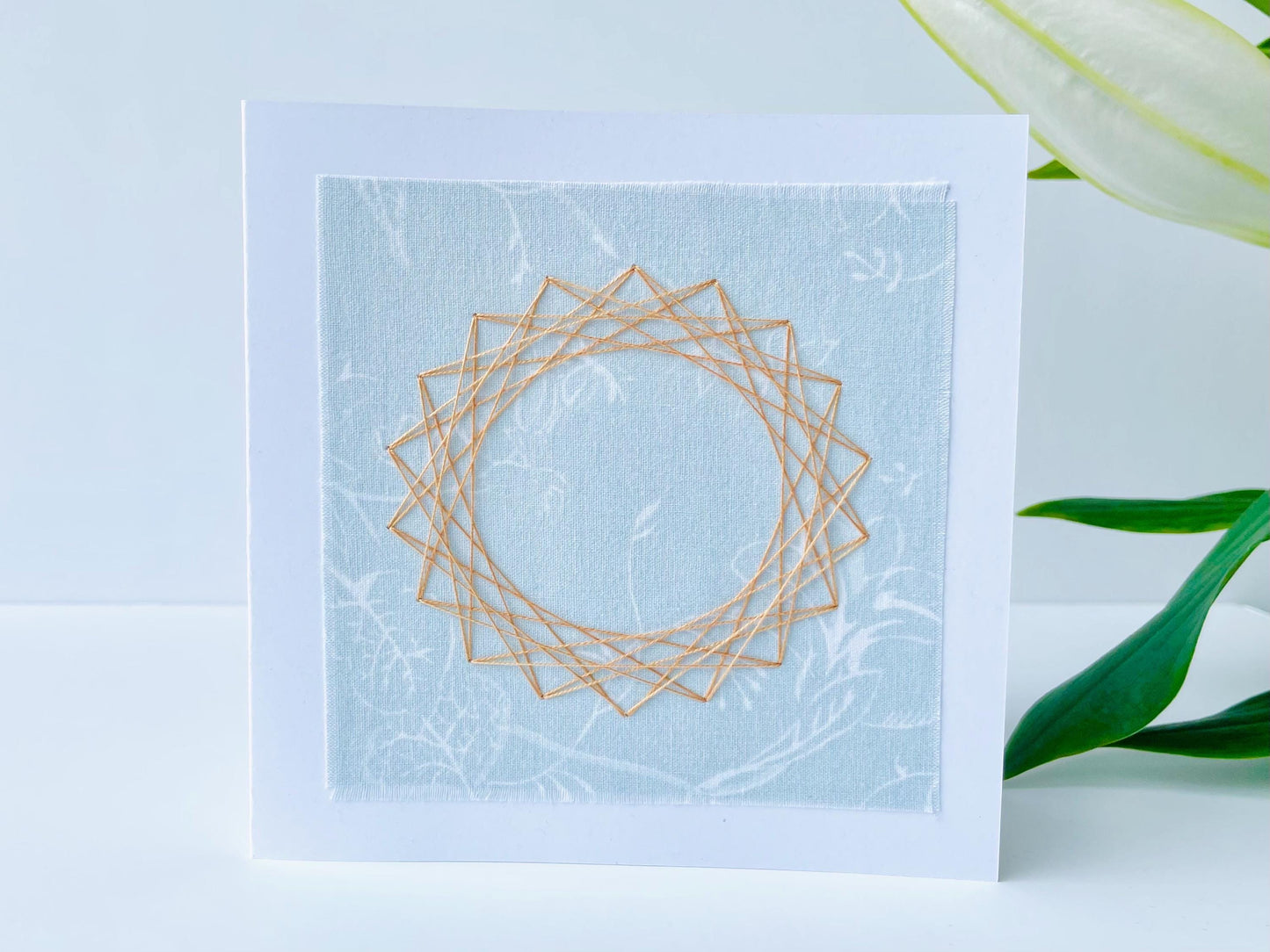 Hand Embroidered Greetings Card - Sunshine