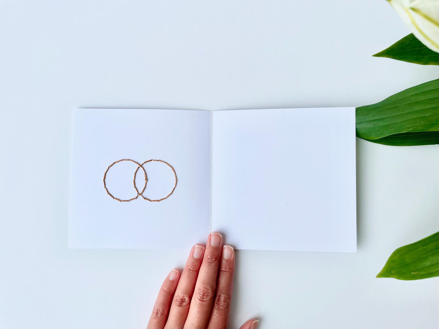 Hand Embroidered Greetings Card - Wedding Day