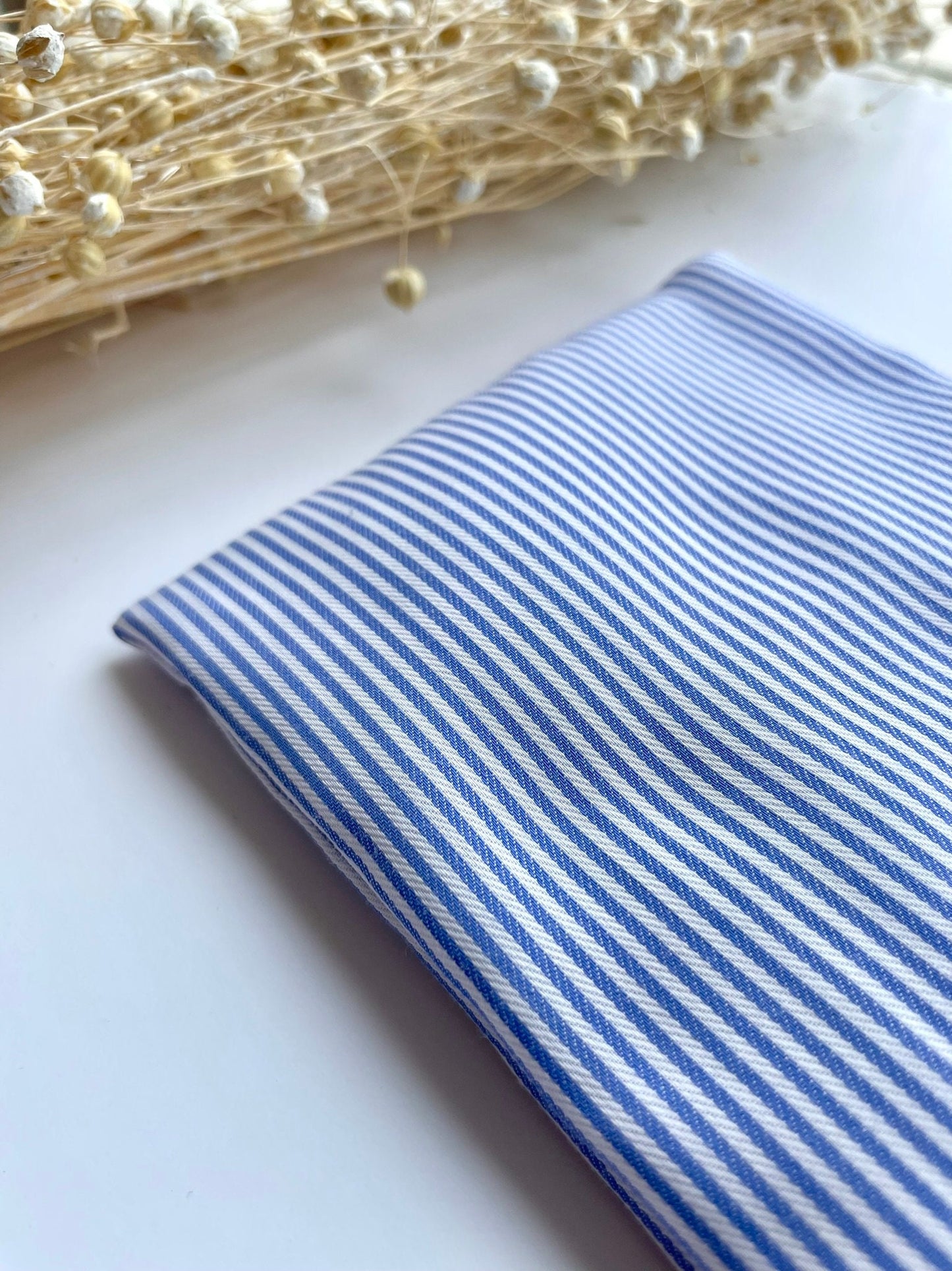 Blue and White Stripe Weighted Eye Pillow Handmade with Upcycled fabric