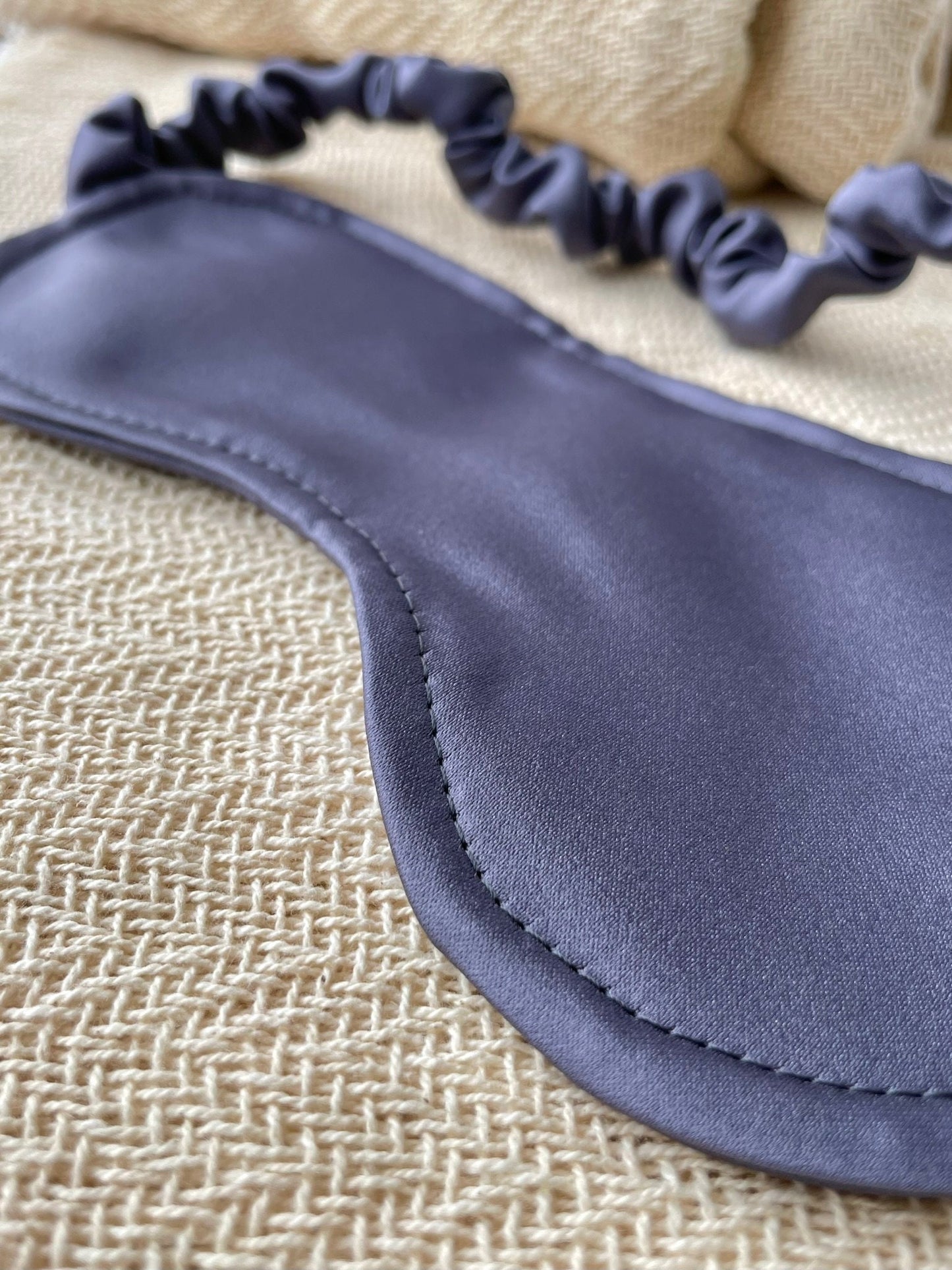 Sleep Eye Mask in Grey Satin