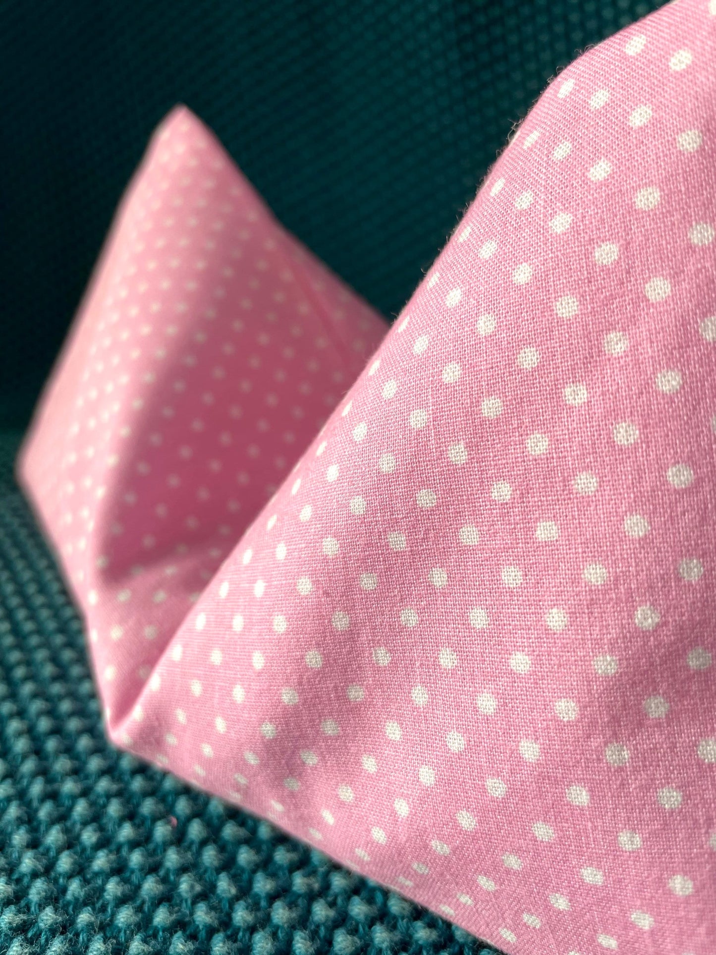 Pink Polka Weighted Eye Pillow Handmade with Upcycled Fabric