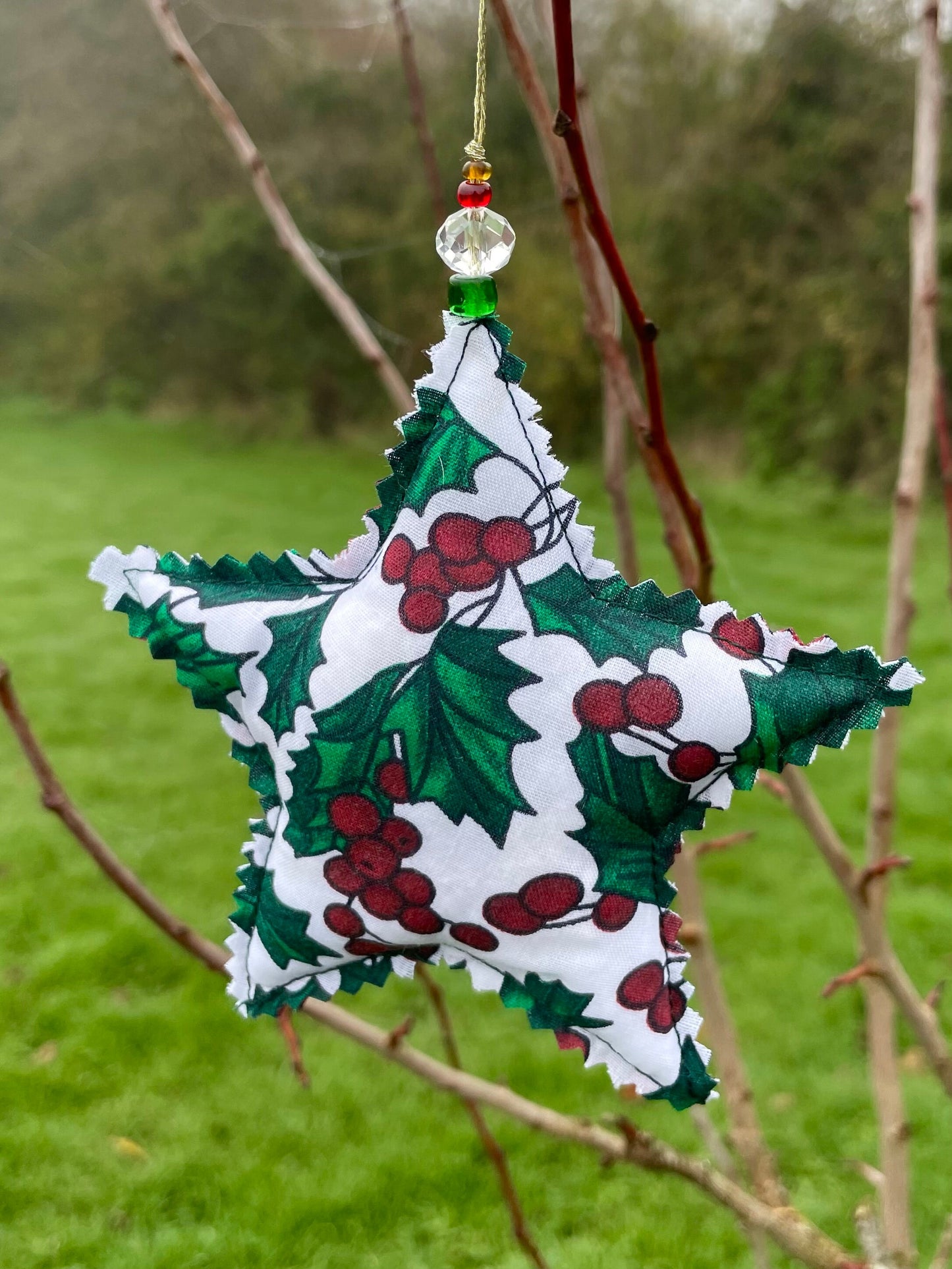 Holly Star Ornament