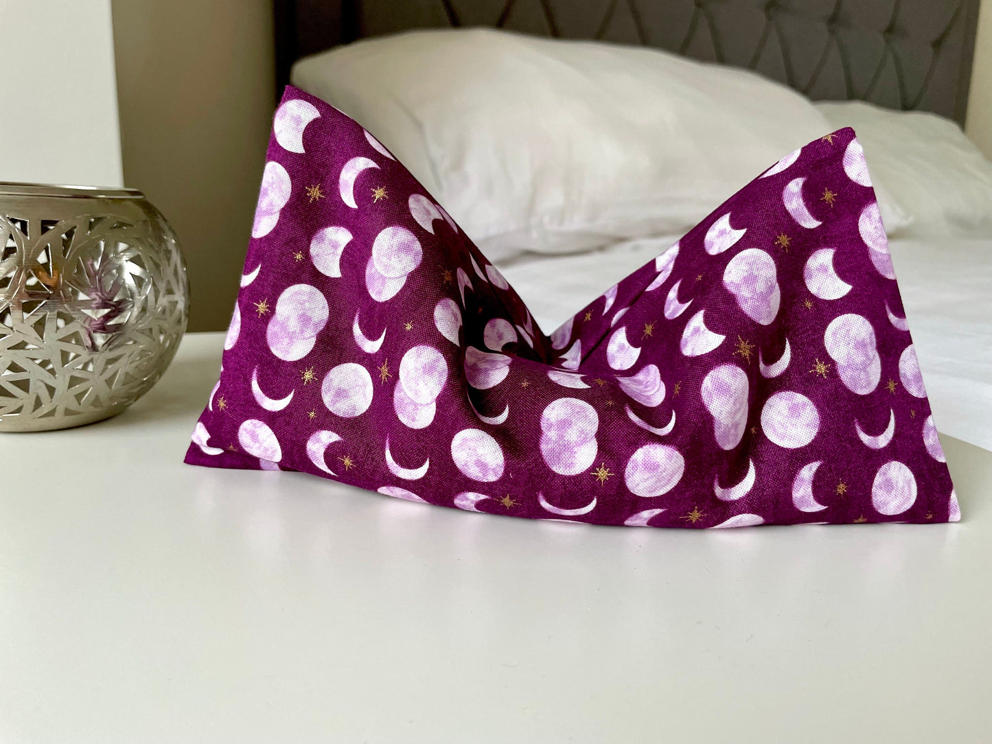 Purple Moon Weighted Eye Pillow Handmade with Upcycled Fabric