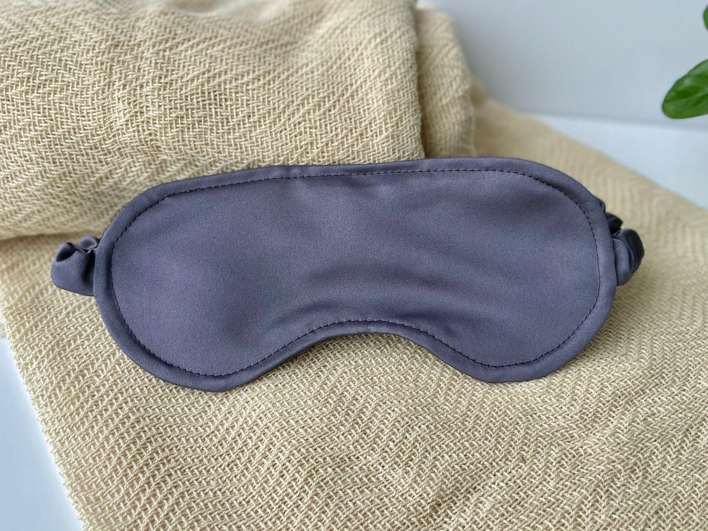 Sleep Eye Mask in Grey Satin