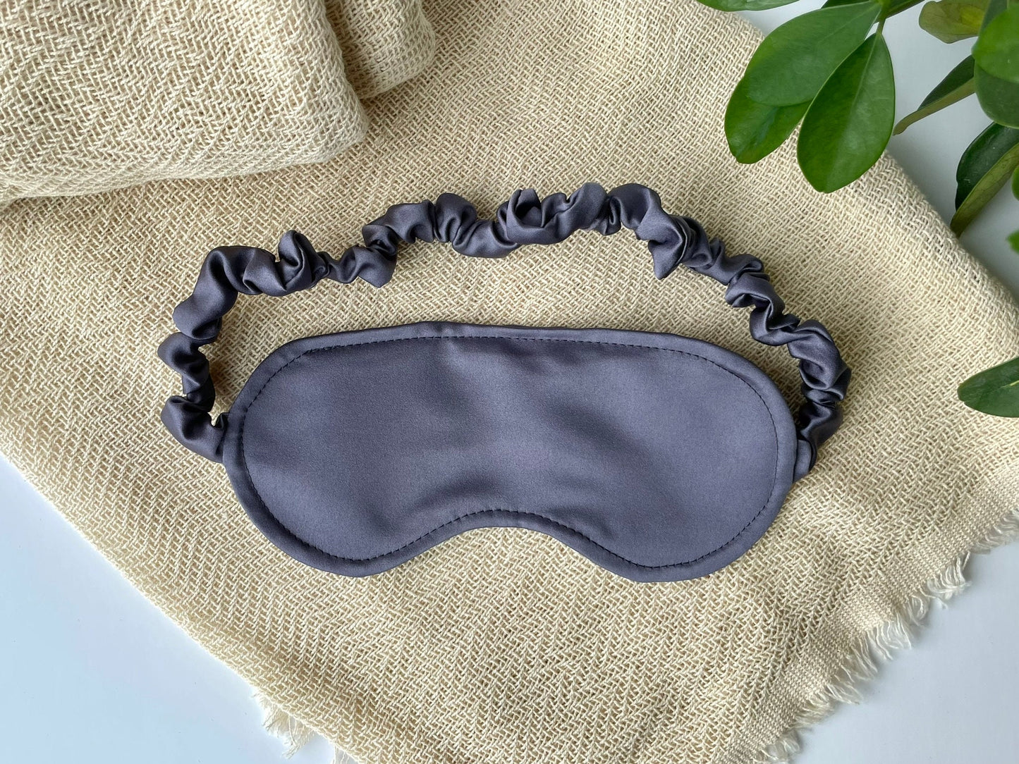 Sleep Eye Mask in Grey Satin