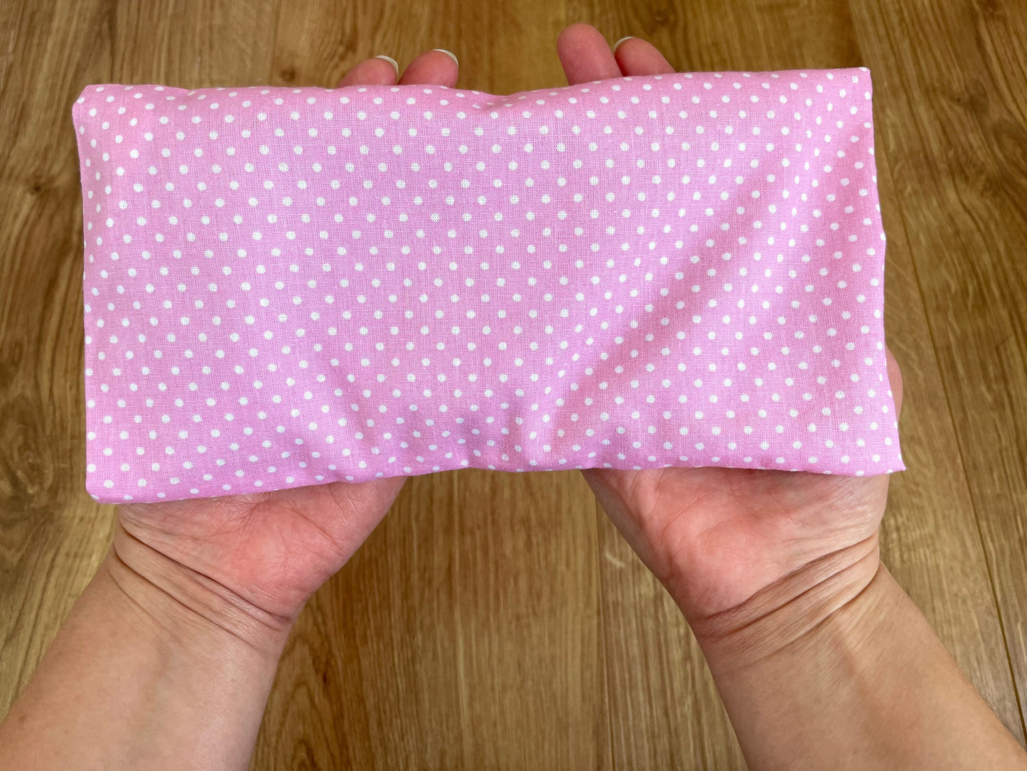 Pink Polka Weighted Eye Pillow Handmade with Upcycled Fabric