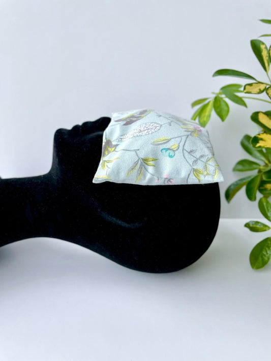 Multi Floral on Blue Weighted Eye Pillow Handmade with Upcycled fabric