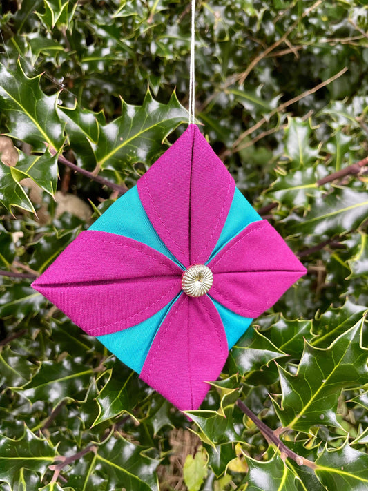 Upcycled Fabric Origami Ornament
