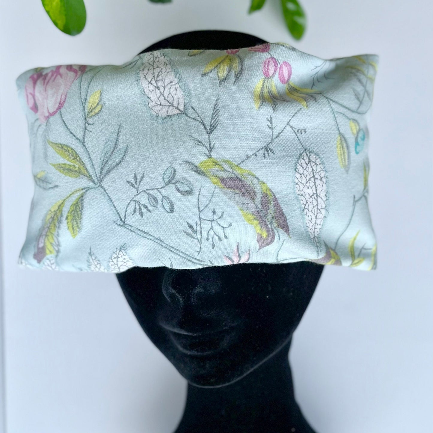 Multi Floral on Blue Weighted Eye Pillow Handmade with Upcycled fabric
