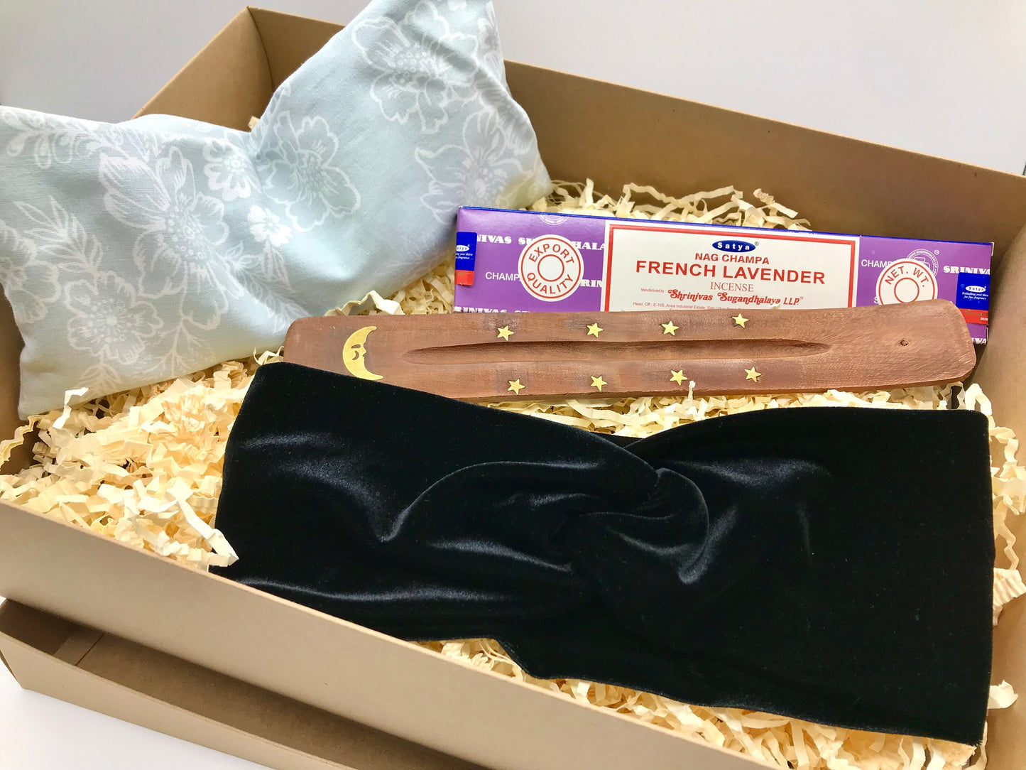 Serenity Gift Box with Blue Floral Eye Pillow