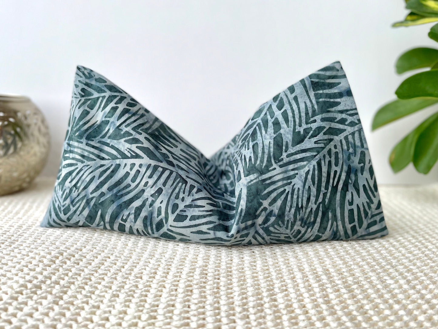Ferns Weighted Eye Pillow Handmade with Upcycled Fabric