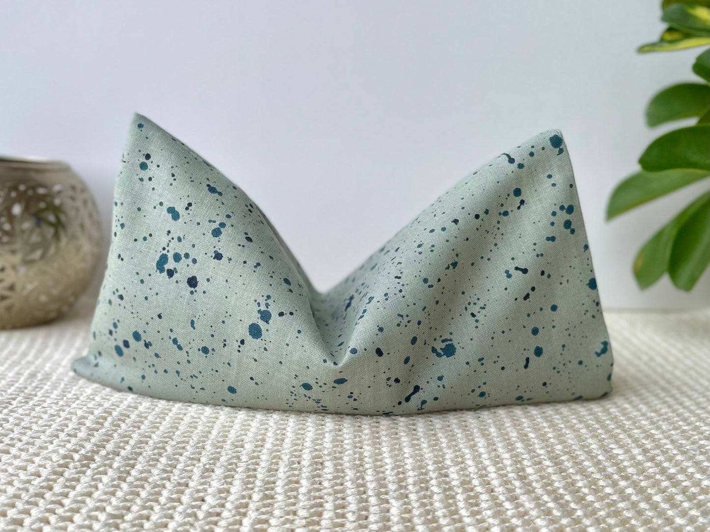 Ink Splatter on Grey Weighted Eye Pillow Handmade with Upcycled fabric