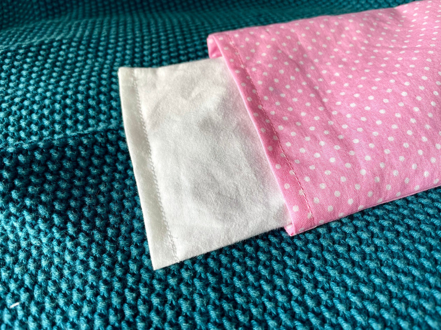 Pink Polka Weighted Eye Pillow Handmade with Upcycled Fabric