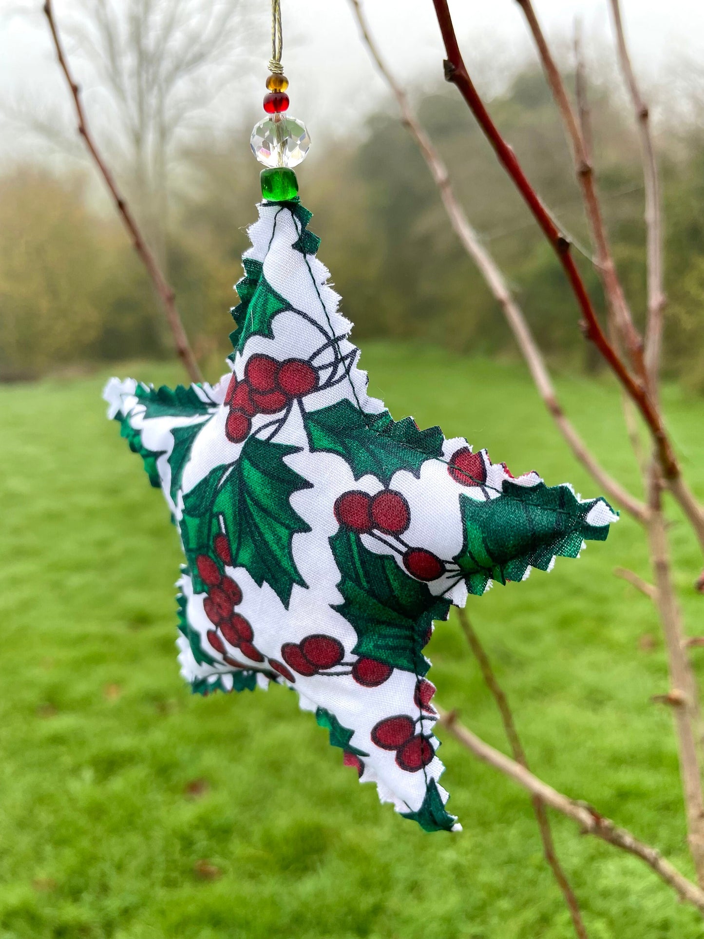 Holly Star Ornament